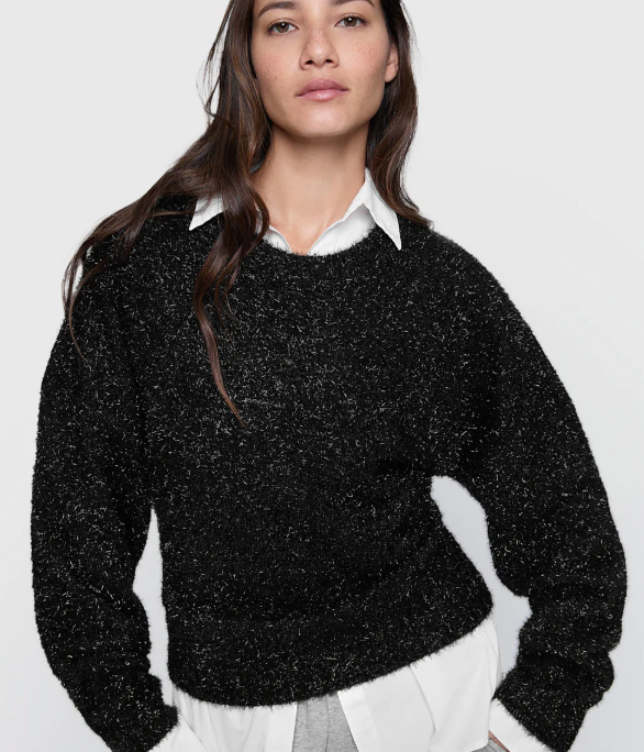 Henley Lurex Sweater
