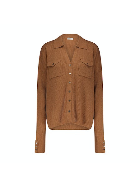 Cashmere Ribbed Top with Pockets