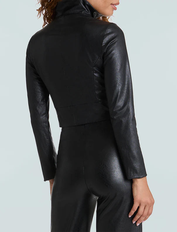 Faux Leather Crop Biker Jacket