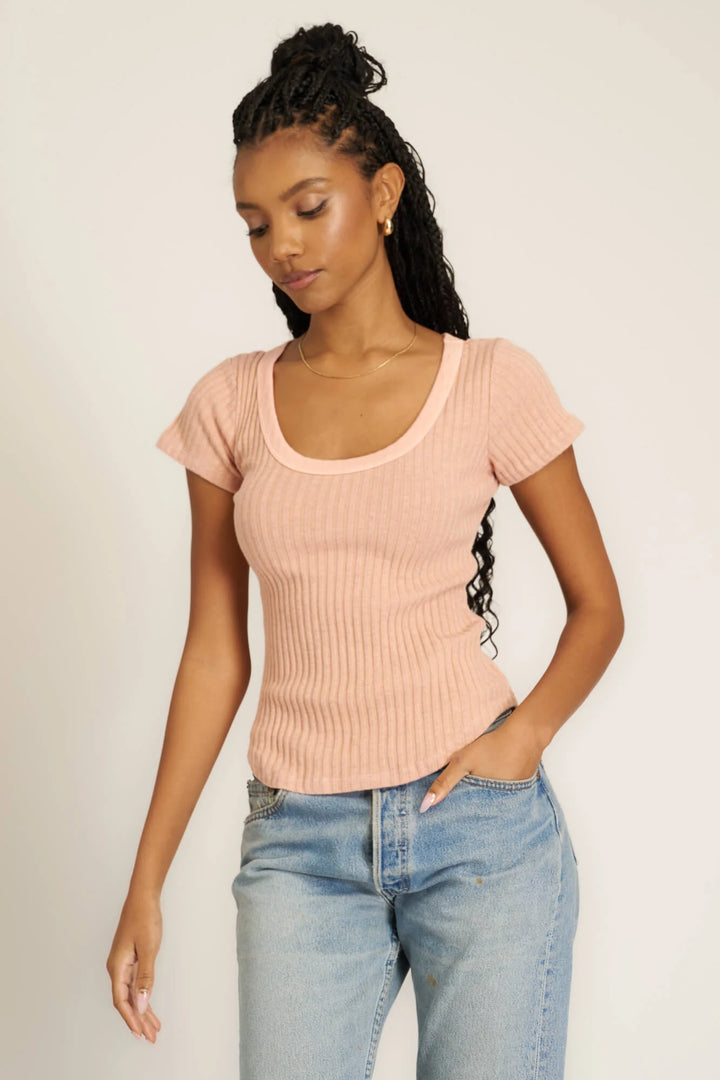 Julie Scoop Neck Sweater Rib Tee