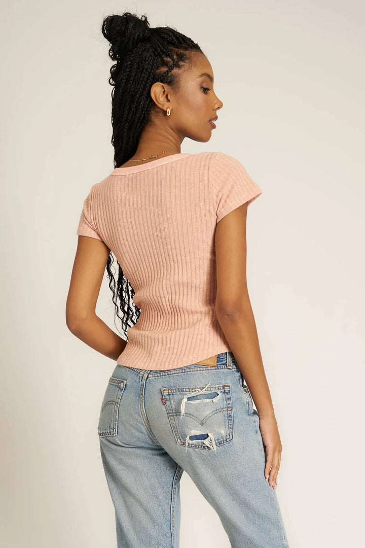 Julie Scoop Neck Sweater Rib Tee