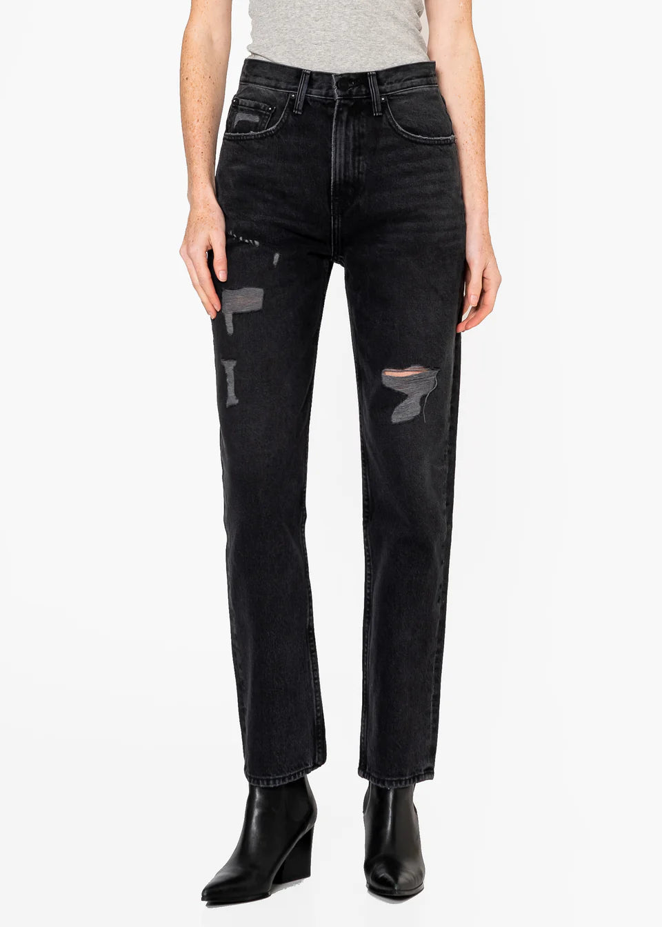 ☆NOT4NERD☆ Diagonal Line Denim Pants Black PT073BK NoEnd Denim – SIX MN