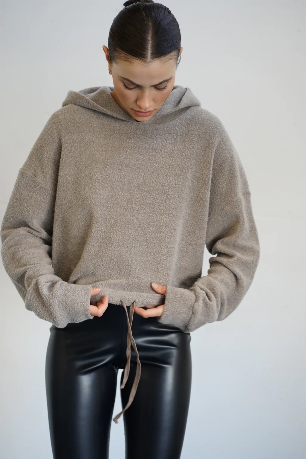 Odin Sherpa Terry Cropped Hoodie