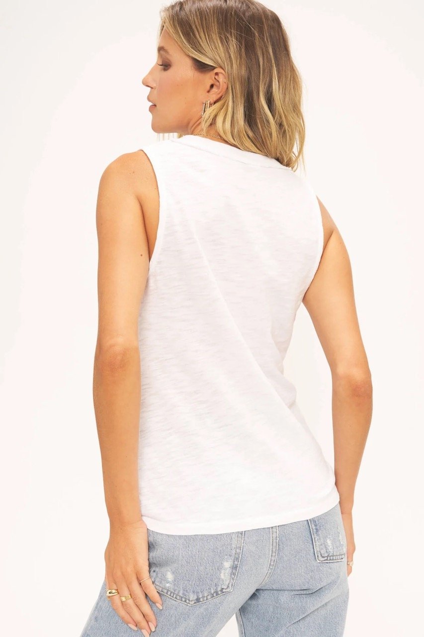LET ME KNOW RELAXED SLUB V NECK TANK
